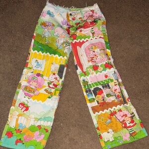 Colorful Vintage Strawberry Shortcake Pants with Cartoon print